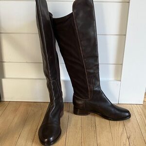 Cole Haan Nike Air Elegant Brown Leather Knee-High Boots 6